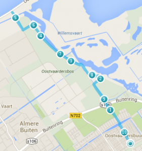 De rechte lijn heen en terug (gekeerd bij 5 km en toch meer dan 10 km gelopen?)